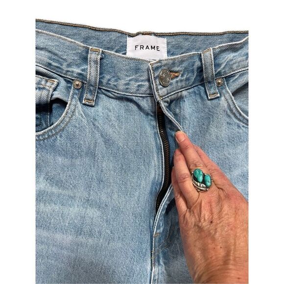 FRAME High Rise Baggy Pocket Cargo Jeans Wide Leg in Genoa Light Wash Size 32 - Picture 11 of 16